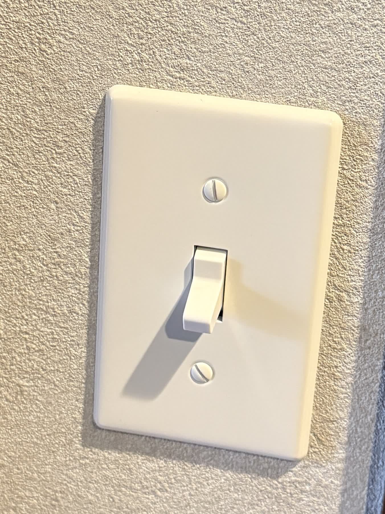 取替えたレバー式のスイッチ